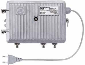 85-1006 MHz lähtötaso 108 dbuv VAHVISTIMET VX26H 7559009 CATV-jakovahvistin 85-1002 MHz, suojausluokka IP66 40
