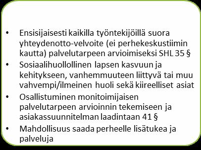 Perhekeskustiimi (varhaisen tuen konsultaatio) 1.