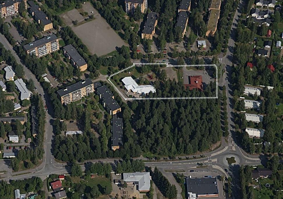 LÄHTÖKOHDAT 4 1.1 SELVITYS SUUNNITTELUALUEEN OLOISTA 1.1.1 Alueen yleiskuvaus Kohde sijaitsee Karsikon kaupunginosan pohjoisosassa.