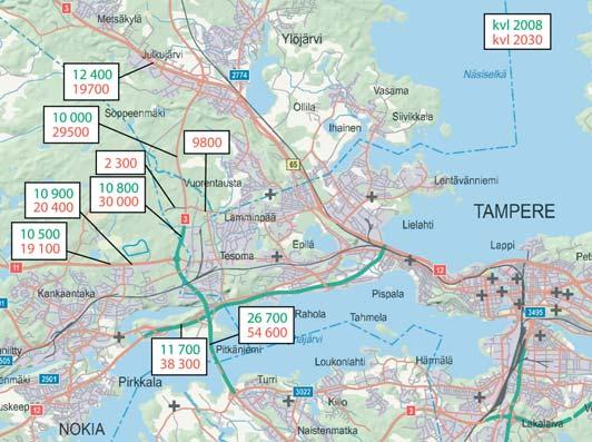 Kyynijärvi-Juhansuon ja Myllypuron osayleiskaavoja varten tehtyjen TALLI-mallin liikenne-ennusteiden mukaan ajoneuvoliikenteen määrän Porintiellä ennustetaan kasvavan 87 %:lla 20 400 ajoneuvoon