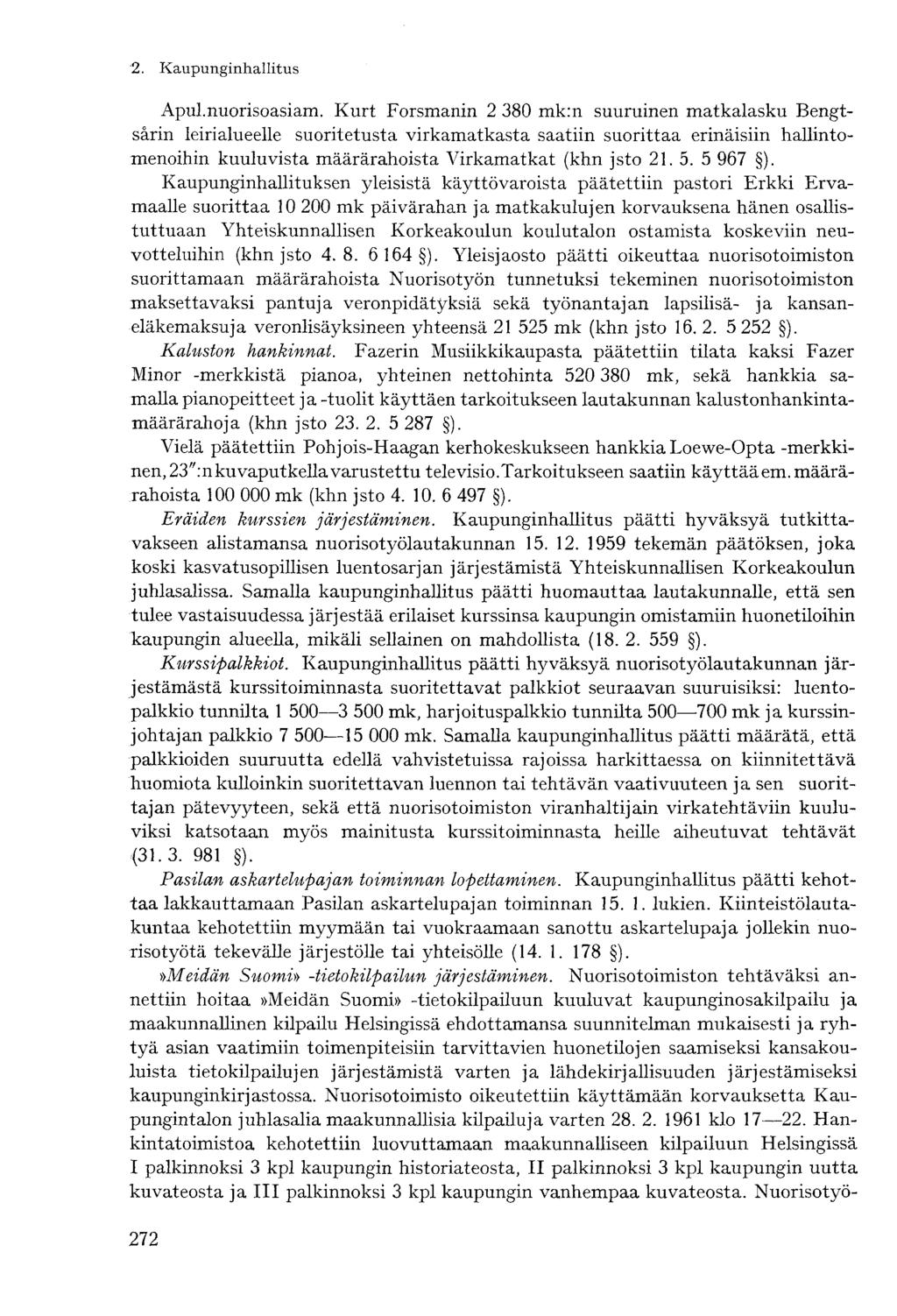 2. Kaupunginhallitus- Apul.nuorisoasiam.
