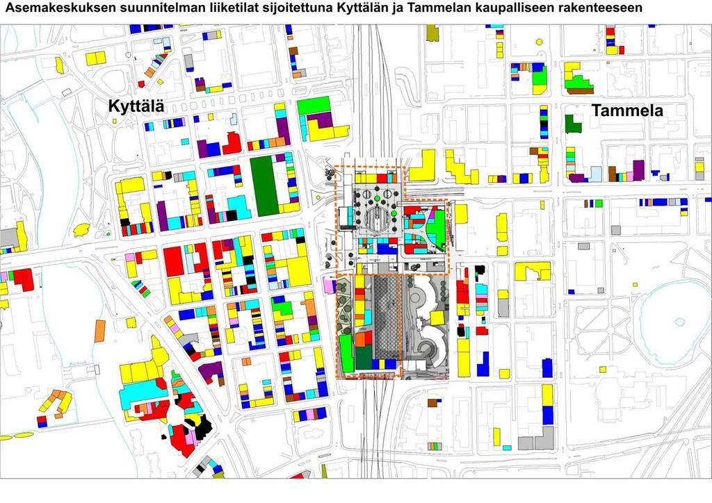 Kauppa ja palvelut Asemakeskus täyttää hyvin nykyisen aseman muodostaman tyhjiön keskustan kaupallisessa rakenteessa. Asemakeskuksen 1.