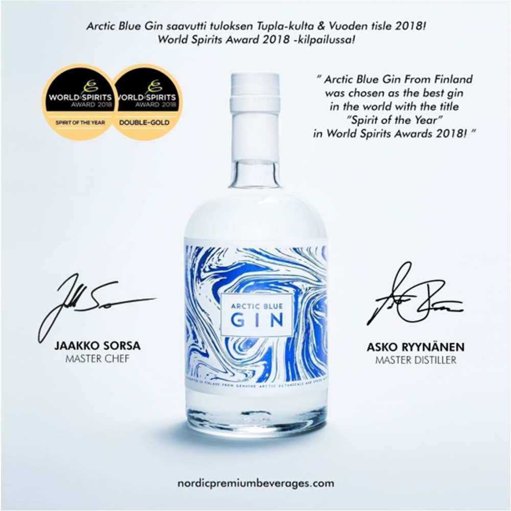 Arctic Blue Gin maailman paras World Spirits Award 2018: