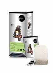 JUST T DOUBLE CHAMBER BAG (PUSSITEE) Perinteinen kaksiosainen teepussi valmistetaan ilman metallista niittiä, joten se on täysin biologisesti hajoava.