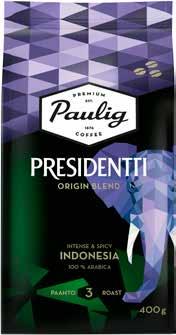 4 3 Origin Blend Papua New Guinea 6 411300 170456 Origin Blend Tanzania PAULIG NUMERO 17045 KESPRO 21466852 6 411301 170455 PAULIG NUMERO 16912 KESPRO 21375306 PRESIDENTTI ORIGIN BLEND INDONESIA