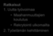 käytäntöjen soveltamista Ratkaisut 1. Ammattitaidon ja tiedon ajantasaistaminen Suometsien hoito Jatkuvapeitteinen kasvatus Metsälannoitus Tuhokohteiden tunnistaminen ja käsittely 2.