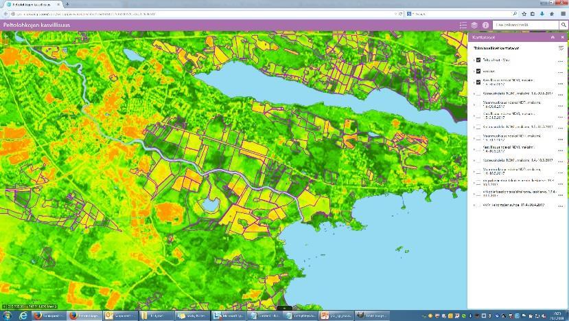 Satelliittikuvat -osahanke Tulossa rajapinnalle ja ladattavaksi vuoden 2018 aikana: S1sar-tutkakuvamosaiikki kahden viikon välein S2ind-Sentinel-2 kuvaindeksimosaiikki kuukausittain