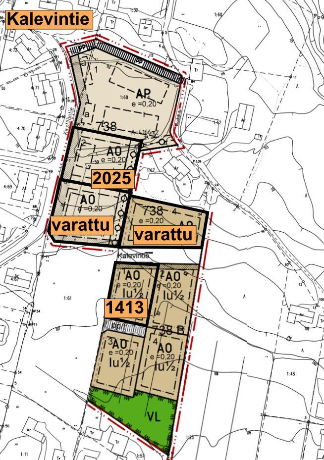 TAMMELAN KUNNAN ASUINTONTIT 5 (17) Kytö II / Kalevintien tontit Kalevintien korttelit 738 ja 738 B ovat asemakaavoitettua aluetta Kydön kylässä.