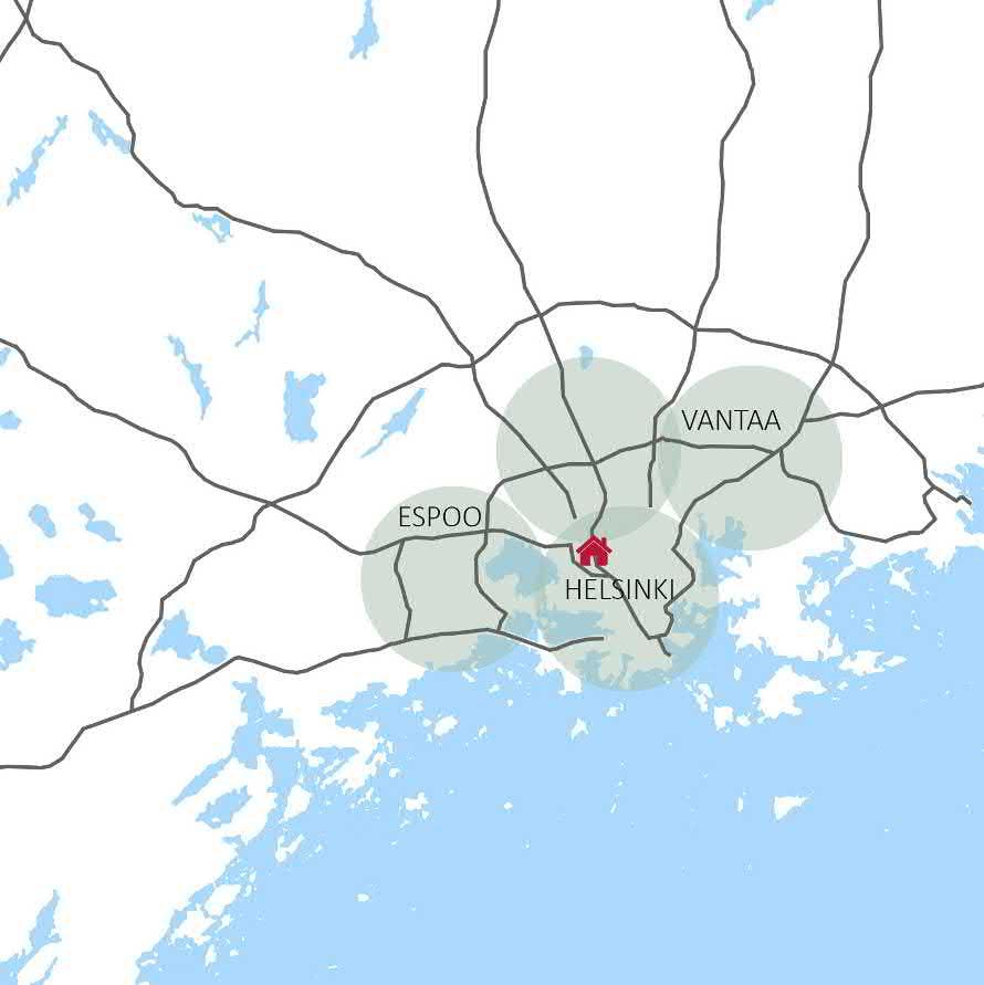 As Oy Helsingin Niittylinnan tontti sijaitsee kävelymatkan päässä lähijuna-asemalta ja vieressä on kattava valikoima leikki- ja urheilupuistoja.