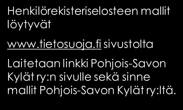 Henkilörekisteriseloste Kuka tietoja kerää (= Henkilörekisterin ylläpitäjä esim.