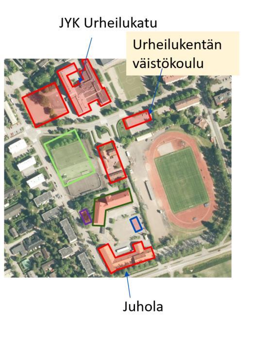JYK 2019-2021 Kinnarin uusi koulu valmistuu 2019 syksyyn JYK Urheilukadulta poistuu Kinnarin evakossa olevan väen lisäksi Kinnarin yläkoulun osuus, eli Oinaskadulta ja Kinnarista tulleet oppilaat JYK