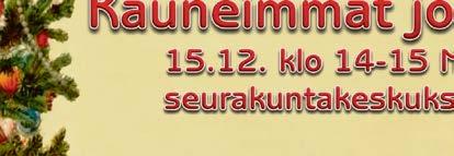 Ohjelma 10. LAPSILLE JA PERHEILLE Kerhojen joulujuhlista tietoa lastenohjaajilta. KOULULAISILLE (7-14 V.) Ks. www.naantalinseurakunta. fi/koululaisille NUORILLE Ks. www.naantalinseurakunta. fi/nuorille 6 Vapaaehtoistyöntekijöiden joulujuhla To 13.