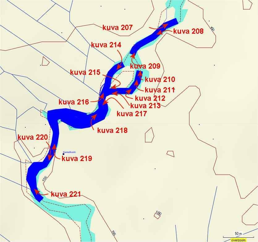 Karttapiirros Kannelkoskesta.