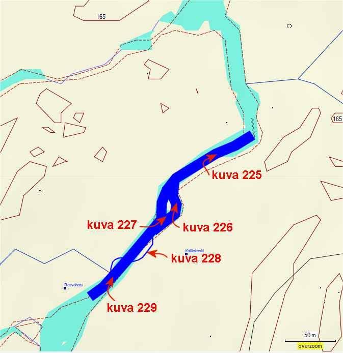 lisääntymisalueet ei löytynyt pienpoikasalueet vain muutamia pienialaisia suojapaikkoja uoman rantaosissa ja sivu uomissa Karttapiirros Kalliokoskesta.