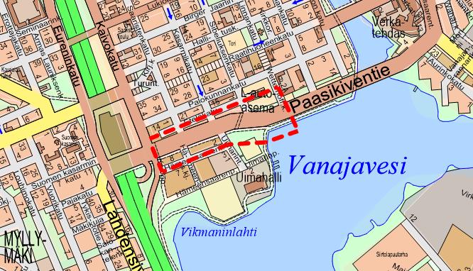Kaavamuutosalue sijaitsee Hämeenlinnan keskustassa kantakaupungin etelälaidalla. Suunnittelualueen kokonaispinta-ala on n. 1.28 ha.