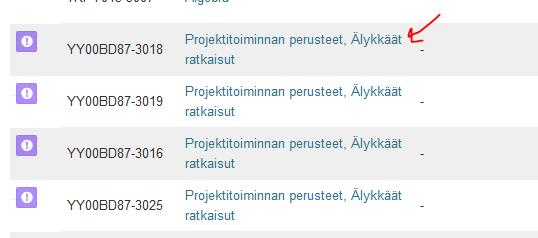 4 Esim. ylimmäisen linkin tiedoista nähdään, että toteutus koskee ALK18S ryhmää.