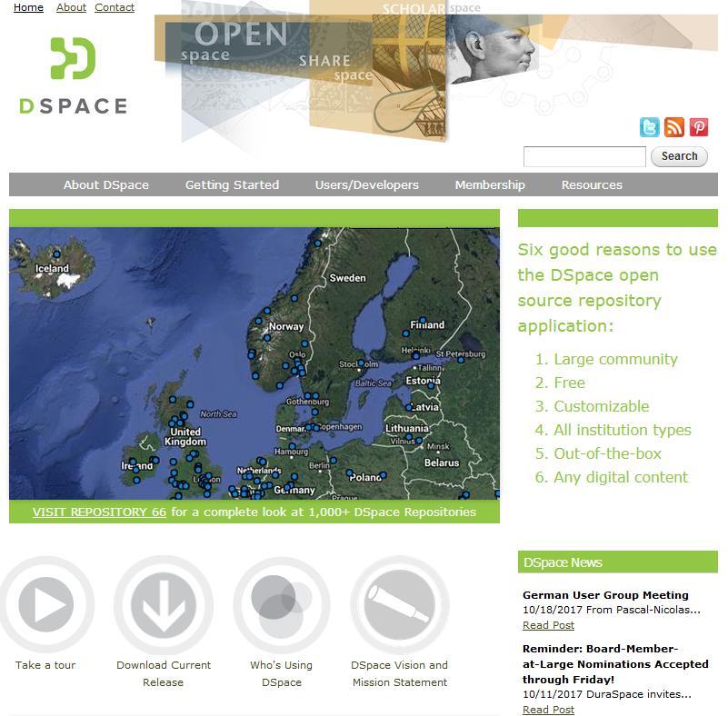 DSpace: perustietoa DSpace on avaimet käteen - tyyppinen valmisohjelmisto, jonka käyttöönotto periaatteessa helppoa Suunniteltu nimenomaan