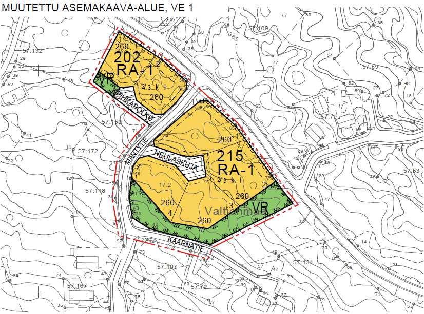 Kaunispään asemakaavan muutos Etelärinne II, korttelit 214, 215 ja 220 Asemakaavan selostus asuntotonteiksi. 4.3.