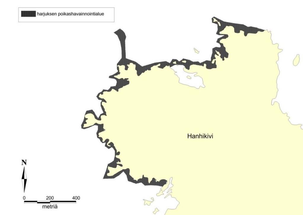 poikasten h Harjuksen vastakuoriutuneiden poikasten esiint näköhavainnoilla ja kiven haavitsemalla niemen kärjessä Hanhi (Kuv Poikashavainnointia tehtiin yhteensä neljä päi