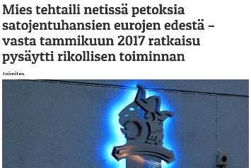 Petokset ja identiteettivarkaudet Nettipetosten määrä on ohittanut