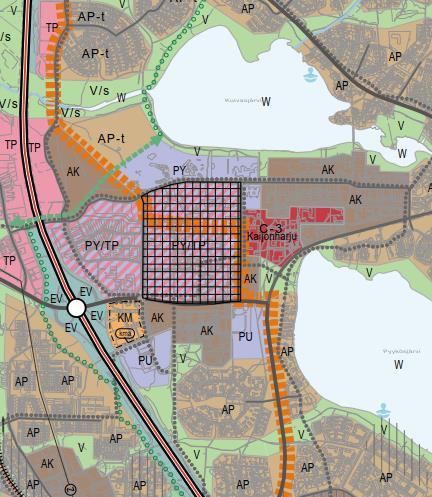 Uuden Oulun yleiskaava Kaijonharjun keskusta uudistetaan toiminnoiltaan sekoittuneeksi ja maankäytöltään tiiviiksi kaupunkiympäristöksi yhdessä yliopistokampuksen kanssa.