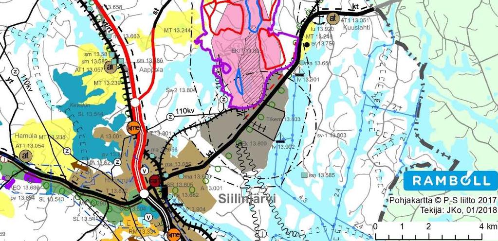 200) ja alueen halki menevä päävesijohto (v), jolla on voimassa maankäyttö- ja rakennuslain (MRL, 132/1999) 33 :n mukainen rakentamisrajoitus.