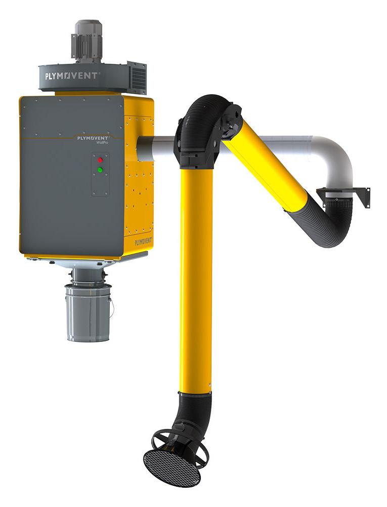 WallPro Single EM WallPro on kiinteä imulaitteisto hitsauksen kohdepoistoon Laitteisto koostuu suodatinyksiköstä, 1 kpl imuvarresta sekä 1,1 kw tai 2,2 kw (PowerPlus) puhaltimesta.
