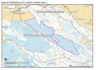 mainittavia luontoarvoja kauttaaltaan täysin ojitettuja ja