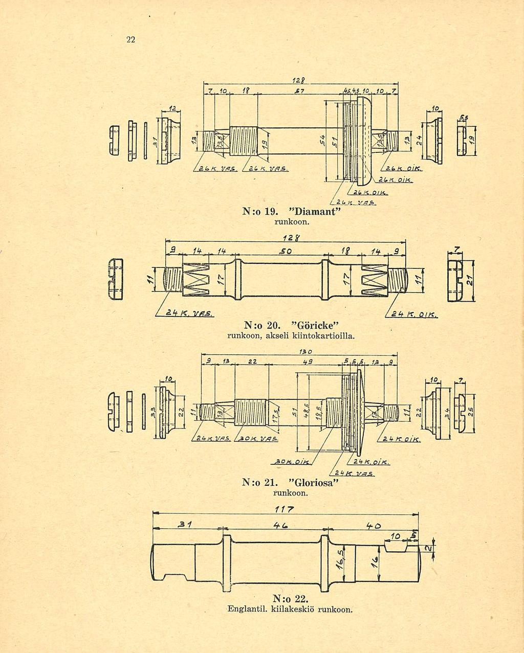 N:o 19. Diamant runkoon. N:o 20.