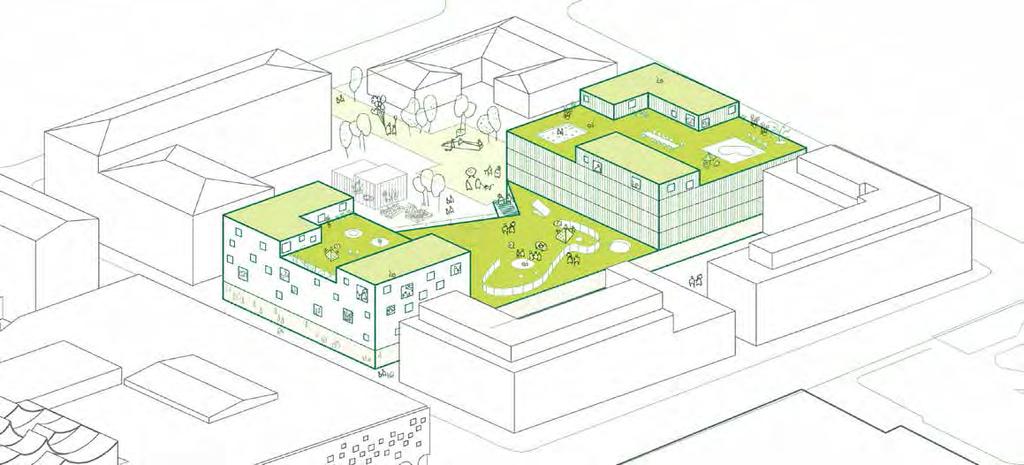 4.26 Ydinalueet Elannon kortteli - VE2 pysäköintiä, liiketilaa ja asumista Kaksoiskierteisessä pysäköintilaitoksessa 4 maanpäällistä ja 2 maanalaista kerrosta, 250 autopaikkaa.