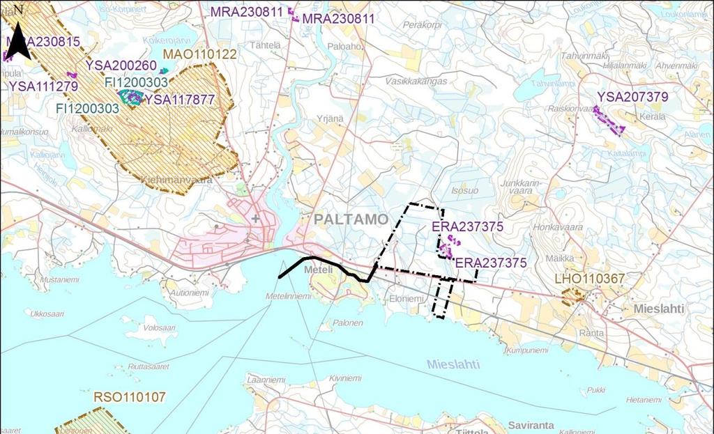 6.7.4 Natura 2000 -alueet ja luonnonsuojelualueet Hankealueella ei ole valtion tai yksityisten luonnonsuojelu- eikä Natura 2000 - verkostoon kuuluva alueita (Kuva 6-21).