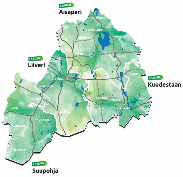yhdistystä VASTAAJIEN MÄÄRÄ LEADER-ALUEITTAIN 100 80 60 40 20 0 Aisapari Kuudestaan Liiveri Suupohja Yhdistyksiä 91 56 42 55 Vastauksia 32 18 19 22 Vastaus-% 35 32 45 40