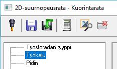 Dynaaminen jyrsintä 5: Kuorintarata 5. Valitse kaksi alla näkyvää reunaa. Tarvittaessa voit käyttää Käännä-painiketta. 6.