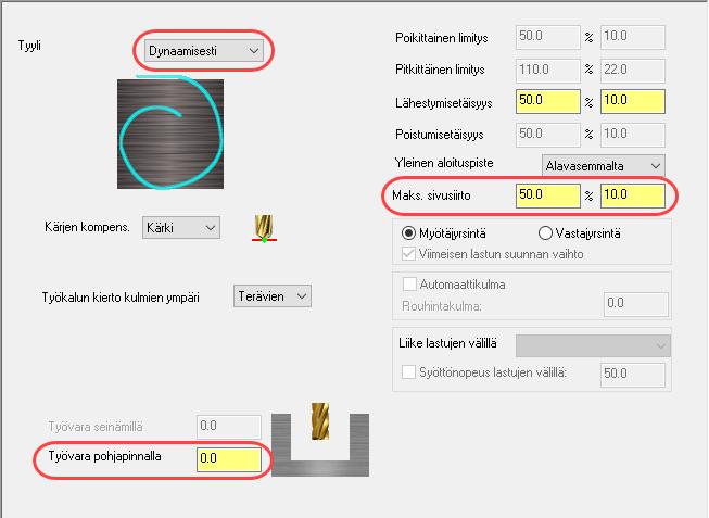 Dynaaminen jyrsintä 3: Tasaustyöstörata 10.