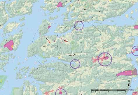 Sandön kartano Muinaisjäännös Kiilan kylä Maakunnallisesti arvokas rakennuskohde Maakuntamuseon arvotetut rakennuskohteet Maakuntaraja Atun kartanoympäristö Voimaloiden likimääräinen sijainti Viiden