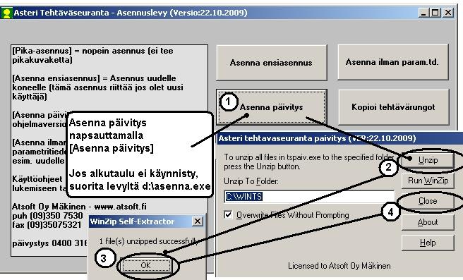 1 PÄIVITYKSEN ASENTAMINEN Suosittelemme päivityksen asentamista netistä, jotta saat aivan uusimman ohjelmaversion. Jos käytät cd:tä, laita cd asemaan ja sulje tehtäväseurantaohjelma.