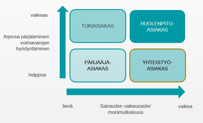 S i v u 16 Kuvio 5: Asiakasryhmät eli asiakassegmentit Pärjääjämallin mukaisesti (mukaillen Koivuniemi & Simonen 2010, Kekomäki 2010) 5 KOTIKUNTOUTUKSEN TAVOITTEET PÄRJÄÄJÄ-MALLIN POHJALTA Segmentti/