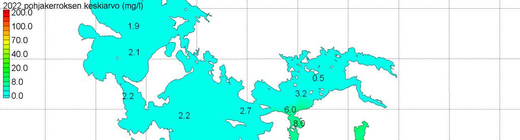 Liite 2 2 nykyinen Rimpilänsalmi Petäisenniska Kuva 4-9. Sulfaattipitoisuuden maksimiarvot pintakerroksessa 6.