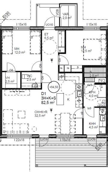 82,5 m² Asunto D1 99 m² Asunto D2