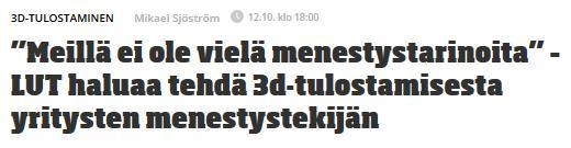 Metallien 3D-tulostus Suomessa https://www.tekniikkatalous.
