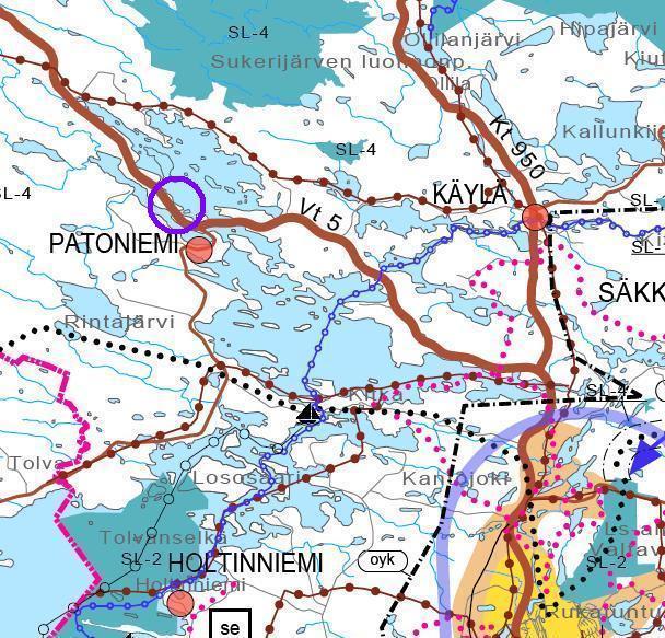 SÄRKINIEMEN RANTA-ASEMAKAAVAN OSITTAINEN MUUTOS 15 Kuva 14 Ote Kuusamon yleiskaavasta Kuusamon kaupunginvaltuusto on 14.11.