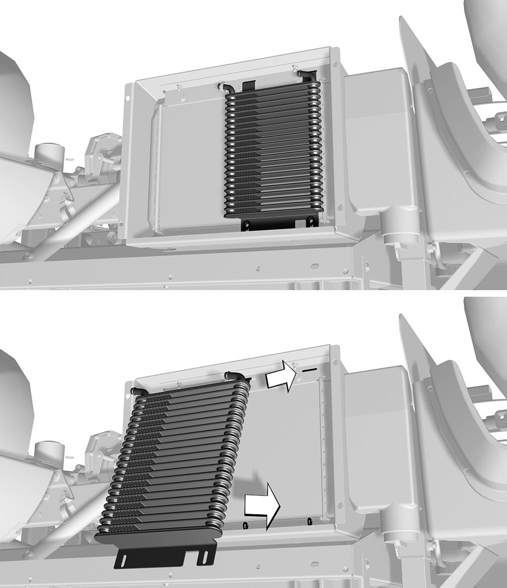 0 Ison T-liittimen ja lyhyiden letkujen asennus Letku (5-/8 tuumaa) Letku (4-3/4 tuumaa) Hydrauliletku Iso T-liitin 90 asteen liitin ja letkuliitin 4 Letkunkiristin.