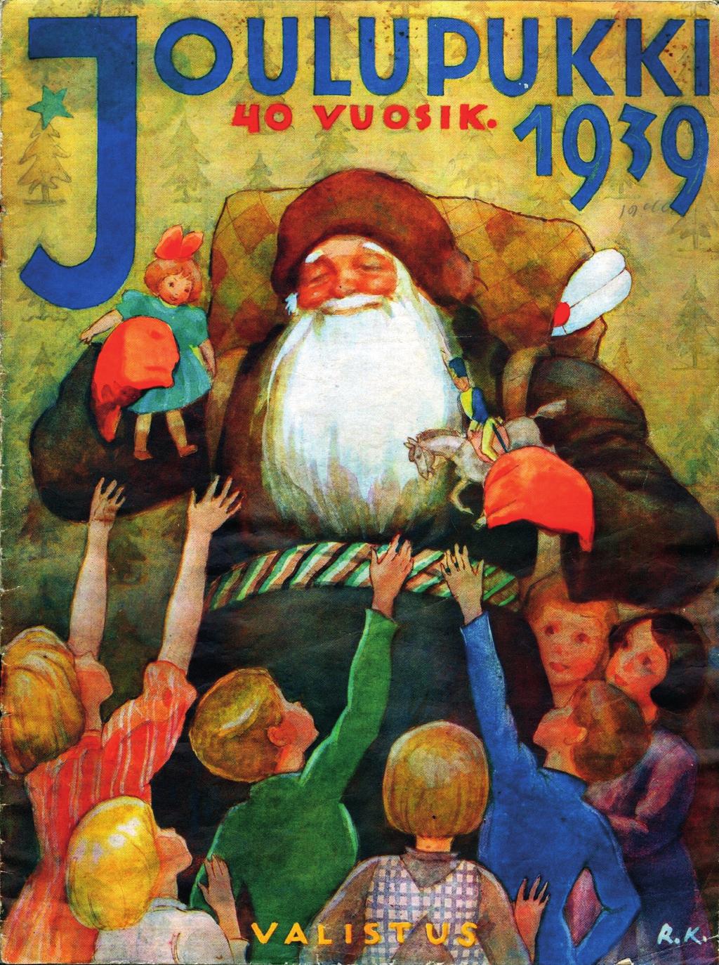 Kotilieden pääkuvittaja Martta Wendelin loi rauhallisia ja uskonnollissävyisiä kansikuvia myös moniin joululehtiin, joista pitkäikäisiä lastenlehtiä olivat muun muassa Joululahja (1915 1956) ja