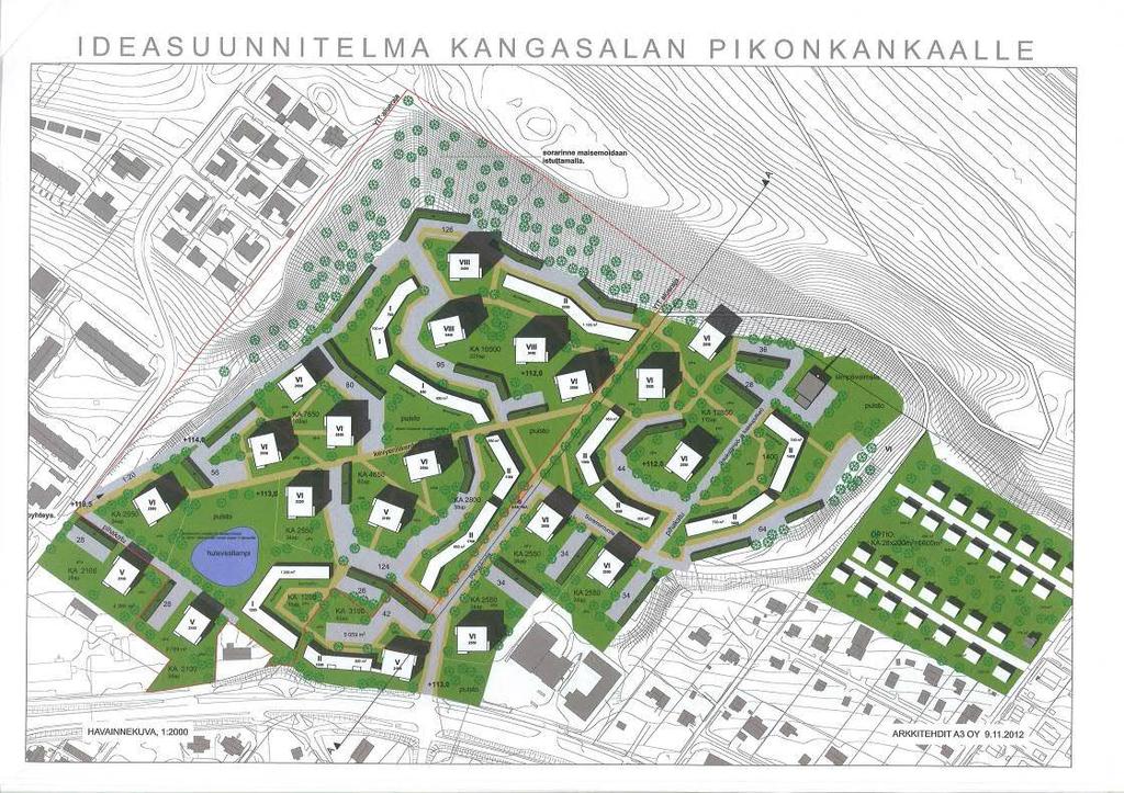 Rakennusten korkeus vaihtelee IV - VIII -kerroksen välillä. Korttelien osana voi olla myös matalampia rakennuksia.