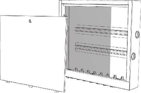 Tiivistyslaippoja Toimintaperiaate A) Vuototiiviis jakokeskuskaappi lämpöasennuksiin Jakokeskuskaappi asennetaan joko seinän pintaan tai upotuksena. Jakokeskuskaapin ovi on lukollinen.