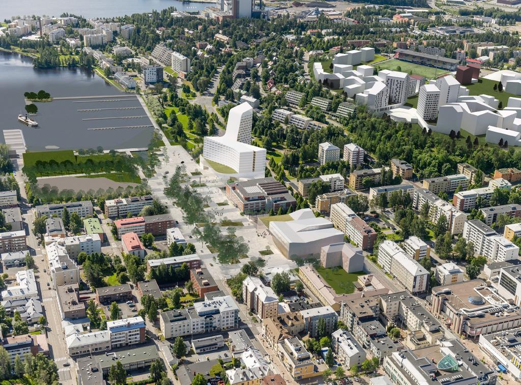 Suunnitelmavaihtoehto - selostus SUUNNITELMAVAIHTOEHDON YLEISRATKAISU Vaihtoehto vastaa pääosin osin kilpailuehdotuksen ratkaisua, mutta poikkeaa mm. liikenneverkon osalta.