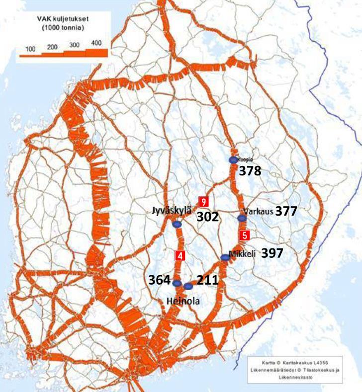 Tavaraliikenteen valtaväylä Vaarallisten aineiden