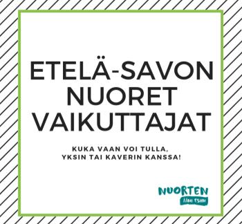 Tavoitteet Etelä-Savon nuoret vaikuttajat konseptin juurruttaminen Nuorten vaikuttajaryhmän toiminnan ja verkoston laajentaminen oppilaitoksiin sekä erilaisissa elämäntilanteissa olevien nuorten