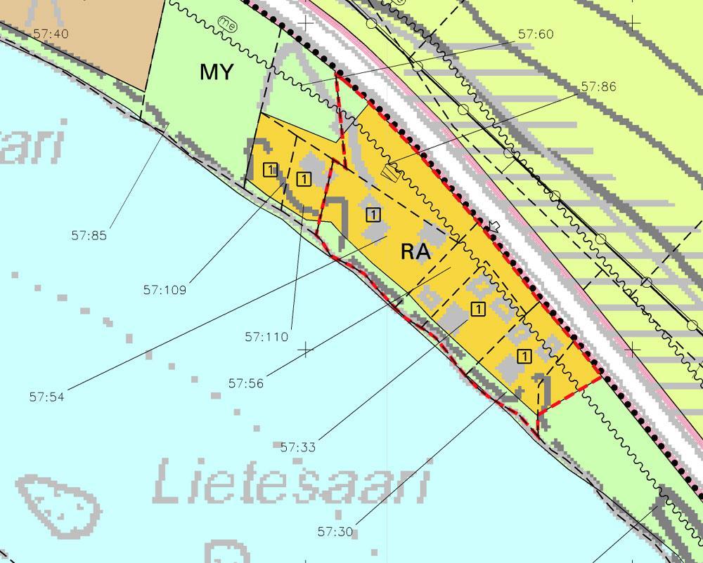 3 VOIMASSA OLEVA YLEISKAAVA Yläpuolella olevassa kartassa on esitetty suunnittelualueen voimassa oleva yleiskaavatilanne ja muutosalueen rajaus (punainen katkoviiva).