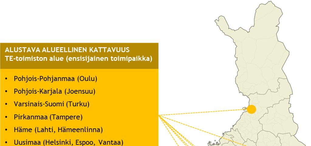 SUUNNITELMA PALVELUNTUOTANNON JÄRJESTÄMISESTÄ Suunnitelma palveluntuotannon ja rjesta misesta Tarjoaja sitoutuu toteuttamaan interventioita viidella tai useammalla TE-toimisto-alueella.